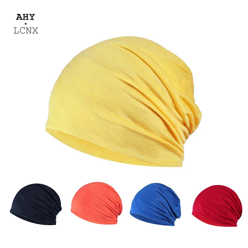 Modal Material Beanie Thin Cotton Women Man Beanie Non-allergic Hat Spring Summer Casual Skull Cap Women's Cap Autumn 2021 skullies men