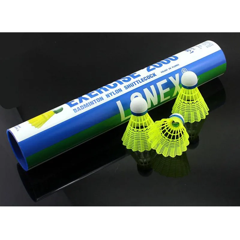 12 Pcs/ Barrel Nylon Plastic Badminton Wear-Resistant Fitness Training White Yellow Pink Shuttlecock Optional Free Delivery