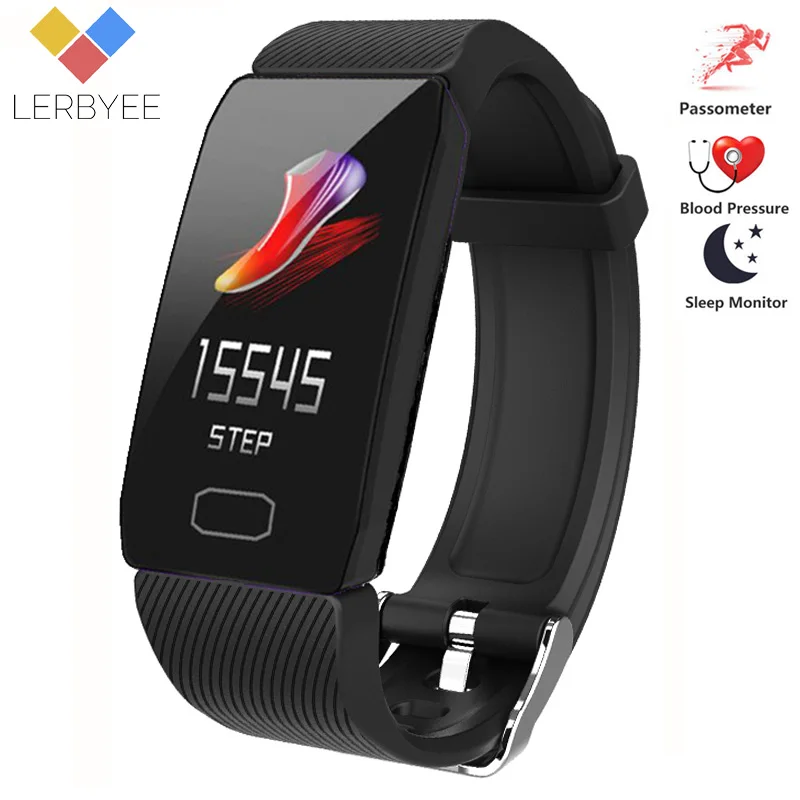 

Lerbyee Smart Band Q1 Blood Pressure Bluetooth Fitness Tracker Color Screen Sleep Monitor Men Women Sport Smart Bracelet Running