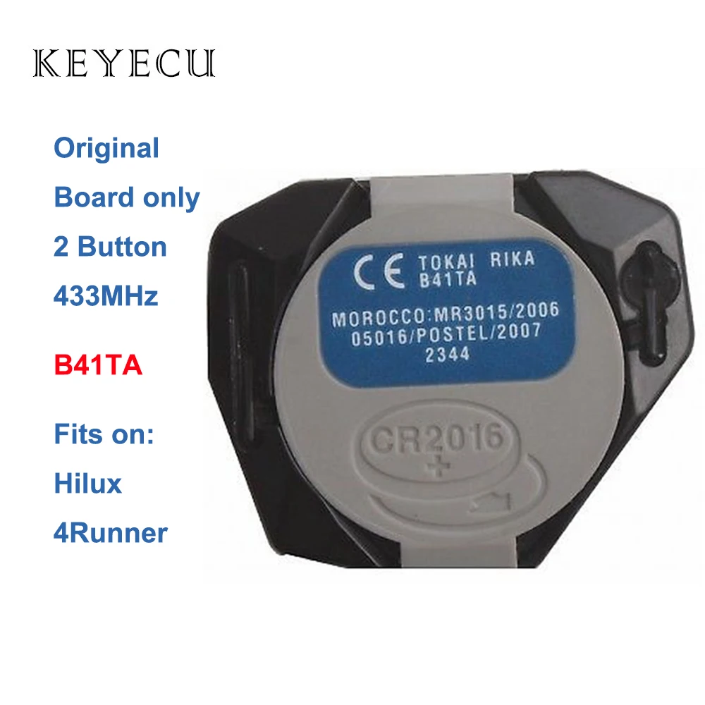 Брелок Keyecu B41TA для Toyota Hilux 433-2005 4runner (2008-2003) 2 кнопки 2009 МГц | Автомобили и мотоциклы