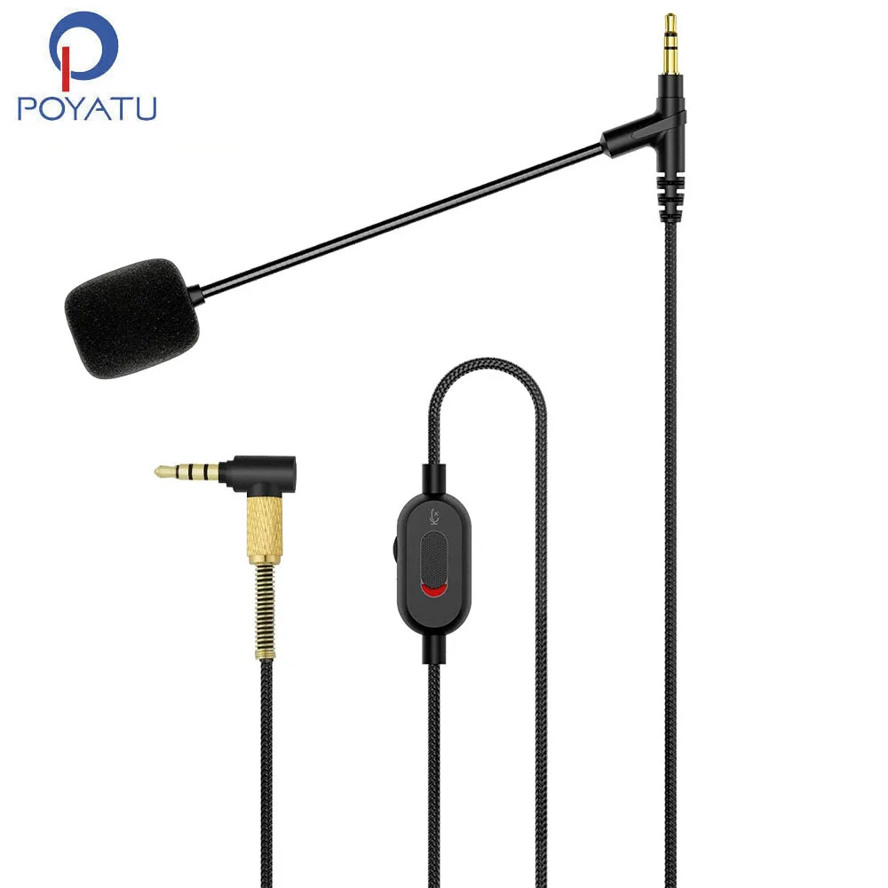 Poyatu 3.5mm Male Volume Boom Mic Cable 