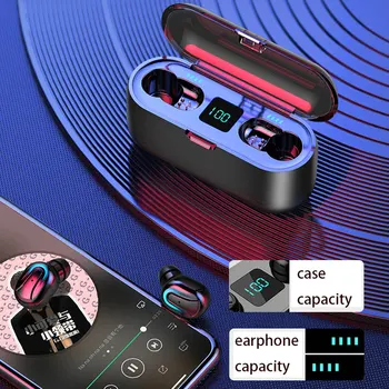 

Wireless Earphone Bluetooth V5.0 Wireless Bluetooth Headphone LED Display With Power Bank Headset With Microphone