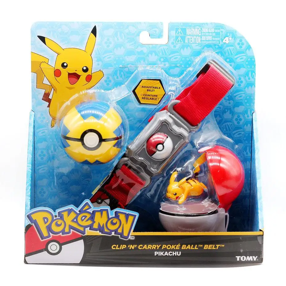 Pokemones Clip N ir Pok bola cinturón ola 5 Ultra bola rápida y 2 Pikachu-hazaña