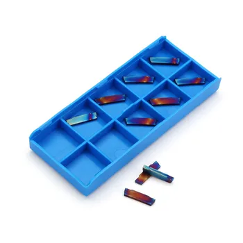 

DANIU 10pcs HRC45 Blue-nano MGMN150-G 1.5mm Carbide Insert for MGEHR/MGIVR Turning Tool Holder Durable