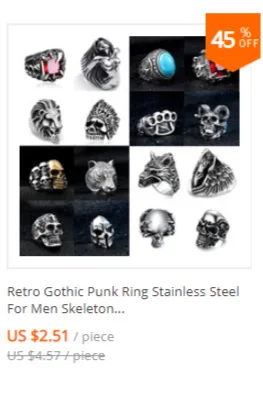 Retro Mens Rings 316L Stainless Steel For Male Boyfriend Biker Jewelry Golden Blue CZ Crystal Stones Skull Eagle Ring 2021 New