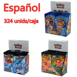 Jeu de cartes pokémon espagnol pour enfants, 324 pièces, jeu de cartes à collectionner 