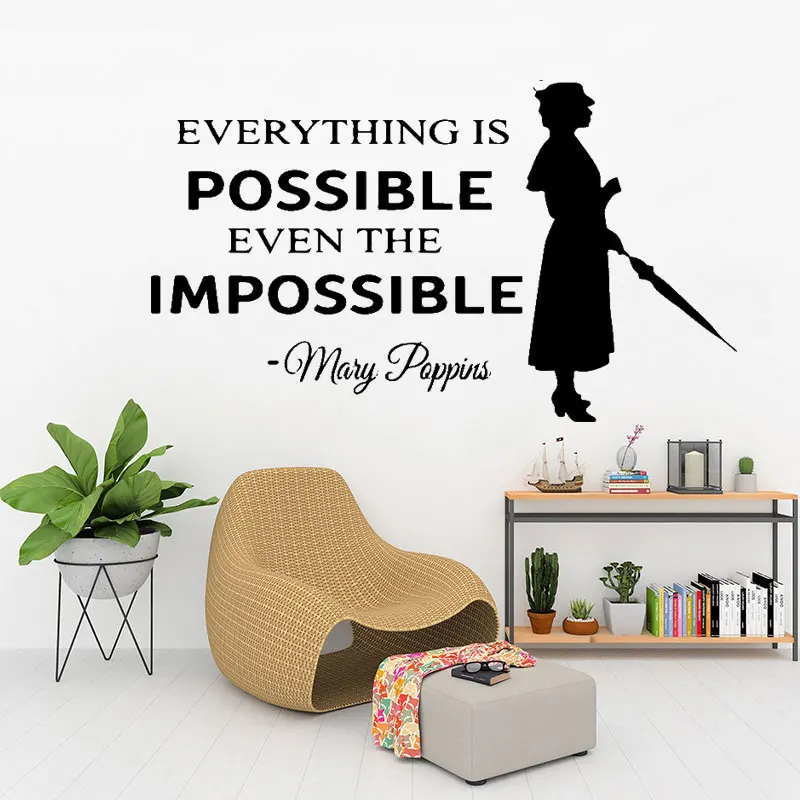 

Everything Is Possible Wall Stickers Inspirational Quotes For Teen Room Modern Office Home Decor Vinyl Window Decal DW12324