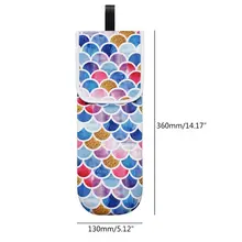 Colorful Floral Storage Bag Heat-proof Curling Iron Holder Diving Material Hair Straightener Curler Pouch with Pocket