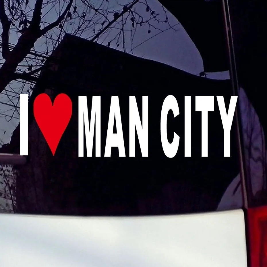 Виниловая наклейка JL I Love Man City переводная Наклейка на окно бампера в стиле
