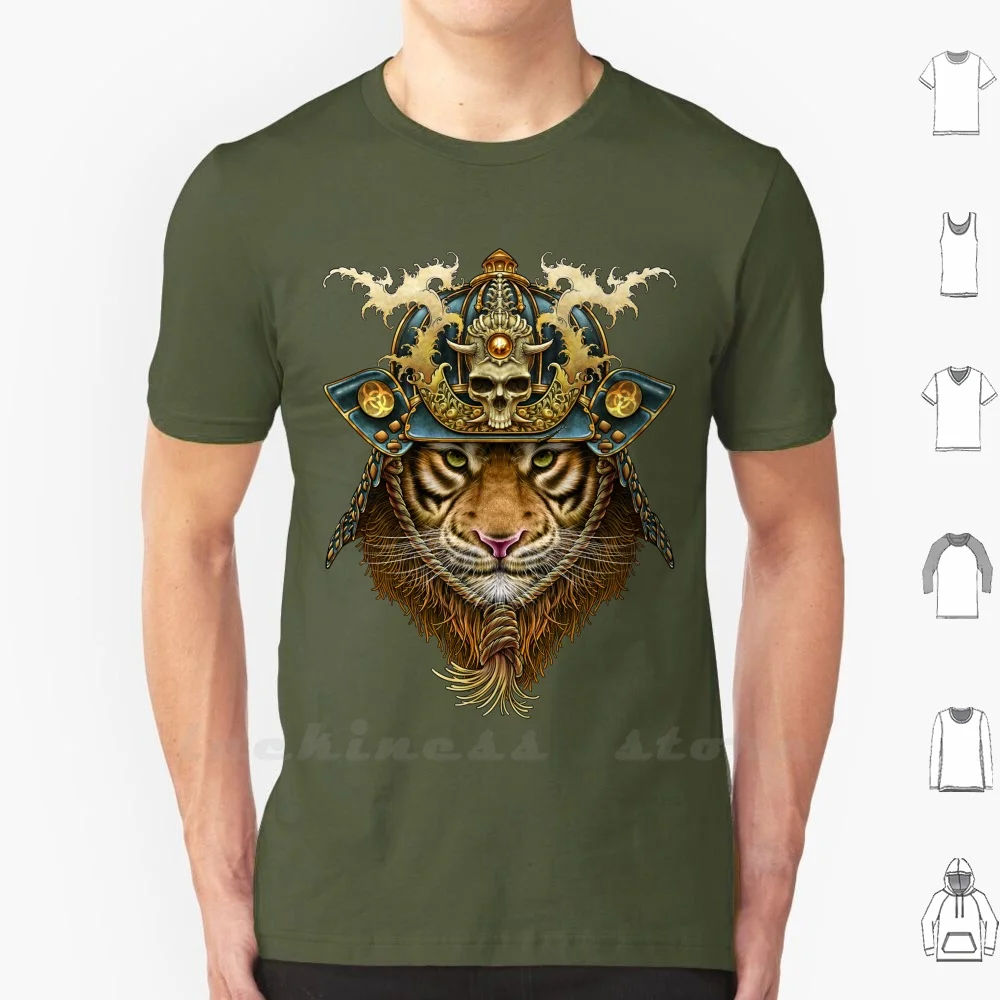 Winya No. 147 T Shirt Custom Design Print Tiger Armor Armor Tiger Hannya Mask Japan Kabuki Big Cat Mitologia Oni Giapponese