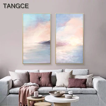 

Abstract Pink Sea Cloud Canvas Painting Nordic Plakaty I Druki Modern Canvas Art for Living Room Fashion Wall Art Picture Poster