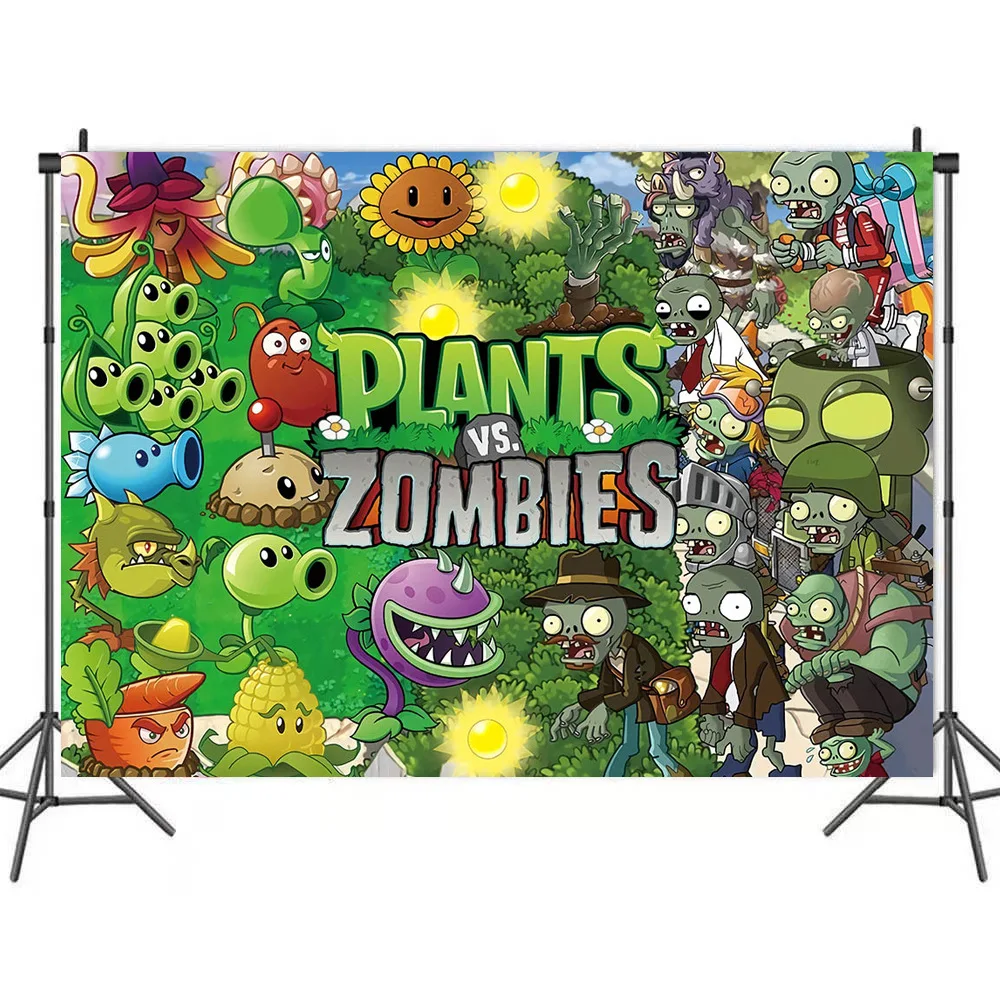 

Plants vs.zombies Background Cloth Photography Birthday Party Background Cloth Room Decoration Background Wall 150X100cm