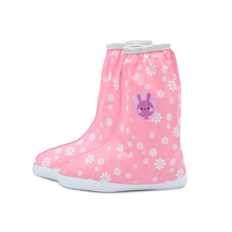 

Unisex Kid Children Boots Rain Shoes Animal Print Cover Waterproof Boots Slip-Resistant Overshoes Reusable