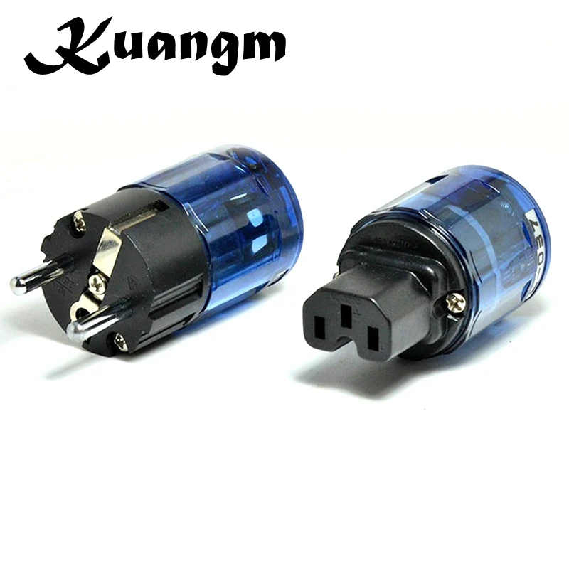 Kuangm Hifi Brass Rhodium plated EU Schuko power plug connector Standard Grounding & IEC female Diy AC cord | Электроника