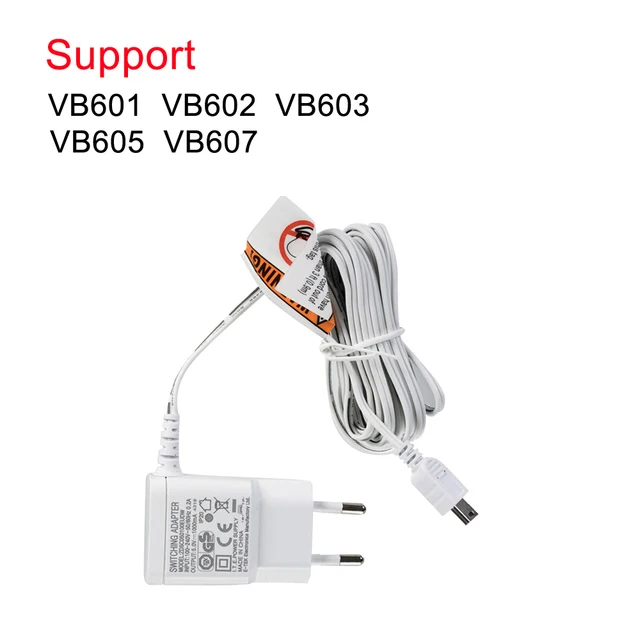 3 Meter Extension Cable Cord for Baby monitor Power Adapter VB601 VB602 VB603 VB605 VB607 Nanny Baby Camera Mini USB Connector house cameras Surveillance Items