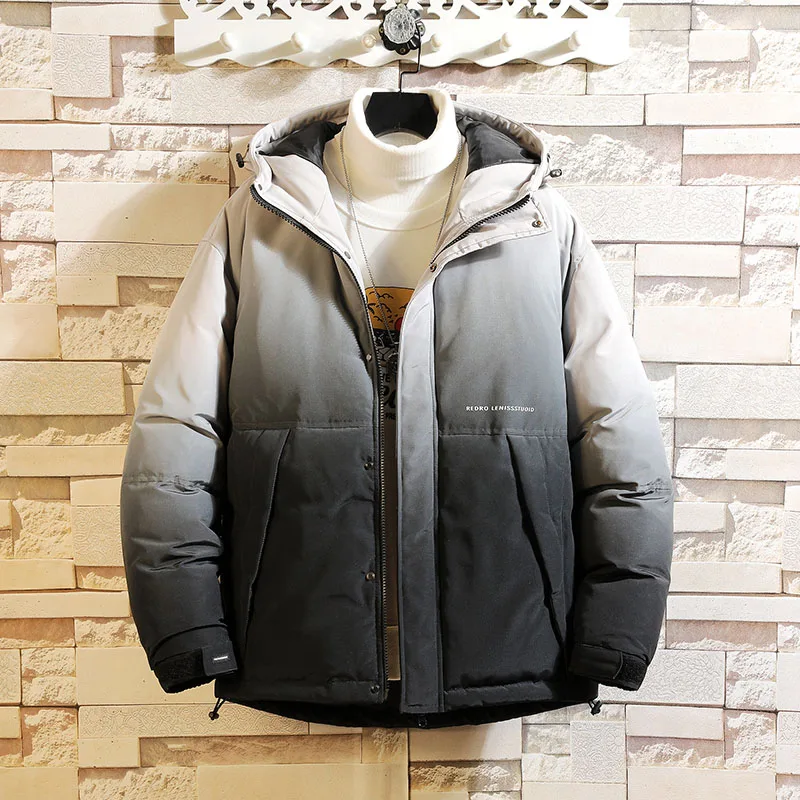 Jacket Men Casual Hooded Parka Gradient color Winter Men Fashion Patchwork Cotton Slim Fit Coat Thick Warm Homme's Zipper Jacket Jacket Men Casual Hooded Parka Gradient color Winter Men Fashion Patchwork Cotton Slim Fit Coat Thick Warm Homme's Zipper Jacket
