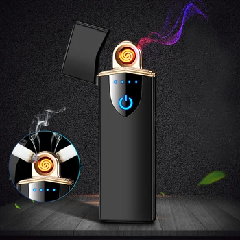 

Touch sensitive charging lighter USB Fingerprint electronic cigarette lighter ultra thin windproof creative gift