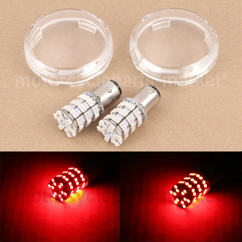 

1157 LED DC 12V 60 SMD Turn Signals Light Bulbs w/ Clear Lens Cover For Harley Touring Dyna Sportster Softail