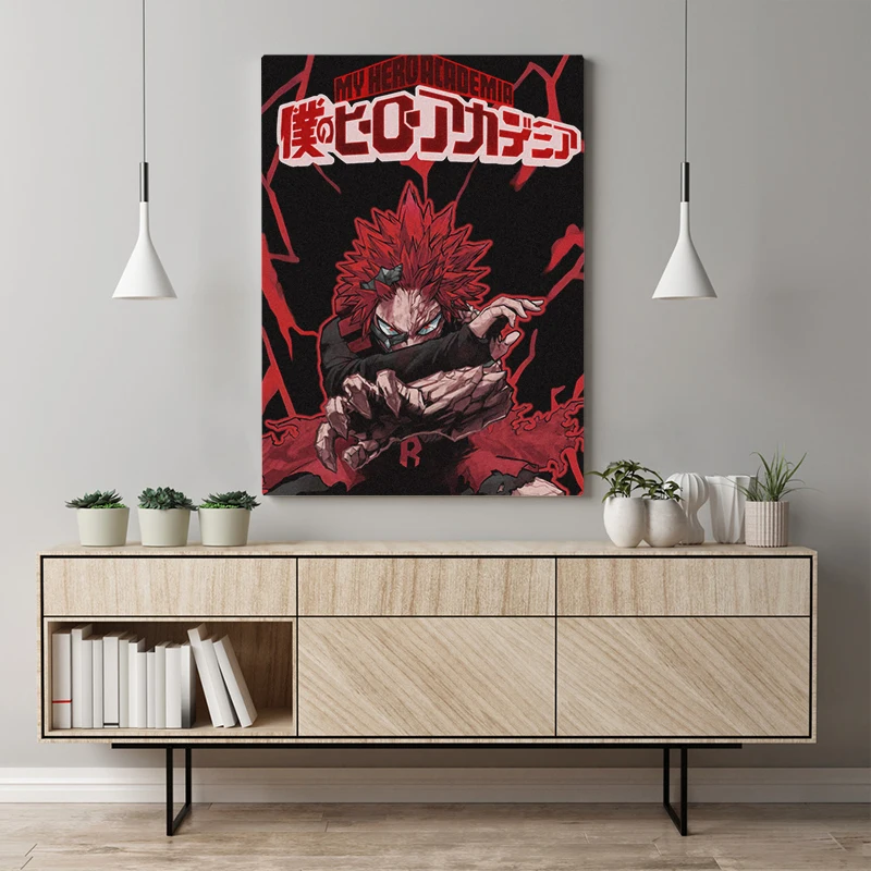 Red-Riot-Eijiro-Kirishima-Kimetsu-no-Yaiba-Canvas-poster-Painting-wall-Art-decor-Living-room-Bedroom (2) - 副本