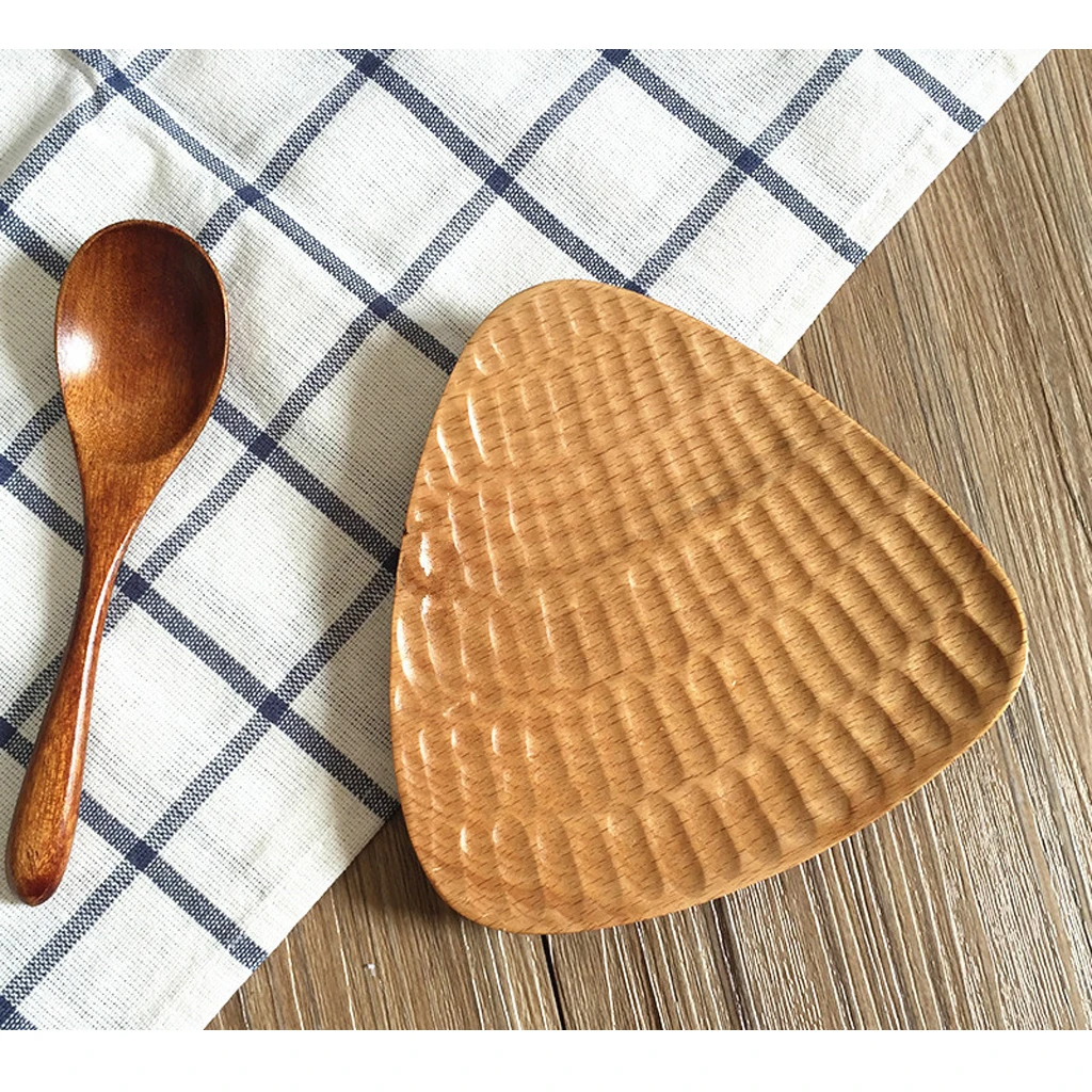 Japanese Style Triangle / Square Tray Food Cheese Plate Cafe Cake Platter Wood