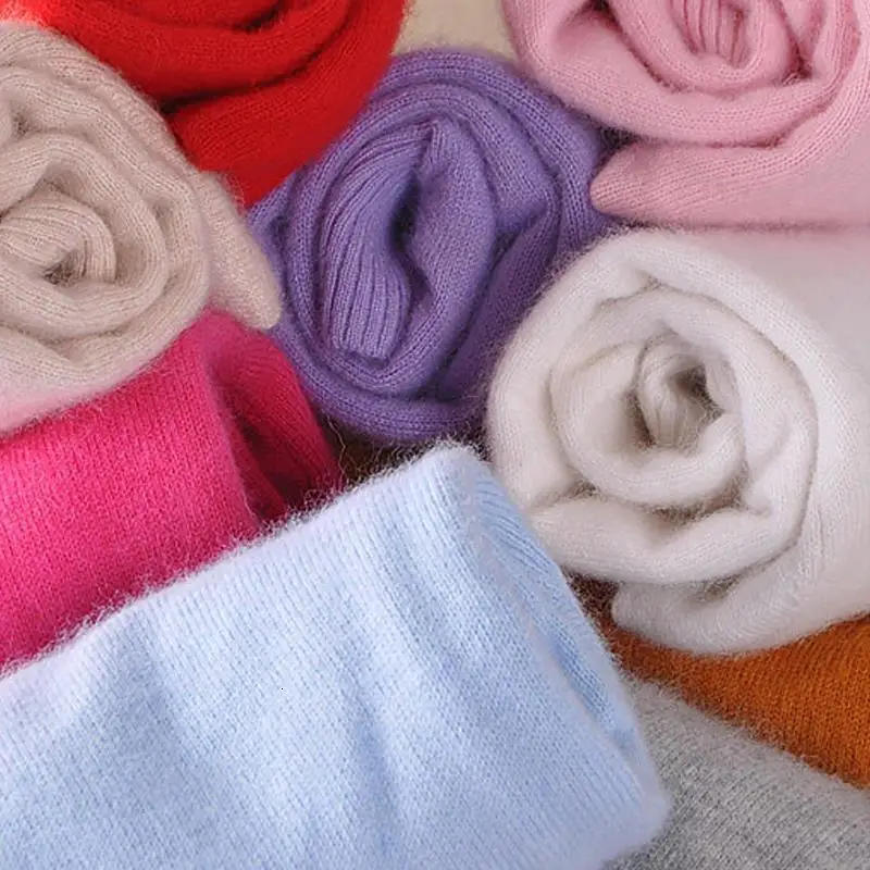Skup AIUJXK kobiety Cashmere 2019 jesienno zimowa Vintage pół swetry z golfem Plus rozmiar luźne, z wełny dzianinowe swetry kobiece dzianiny