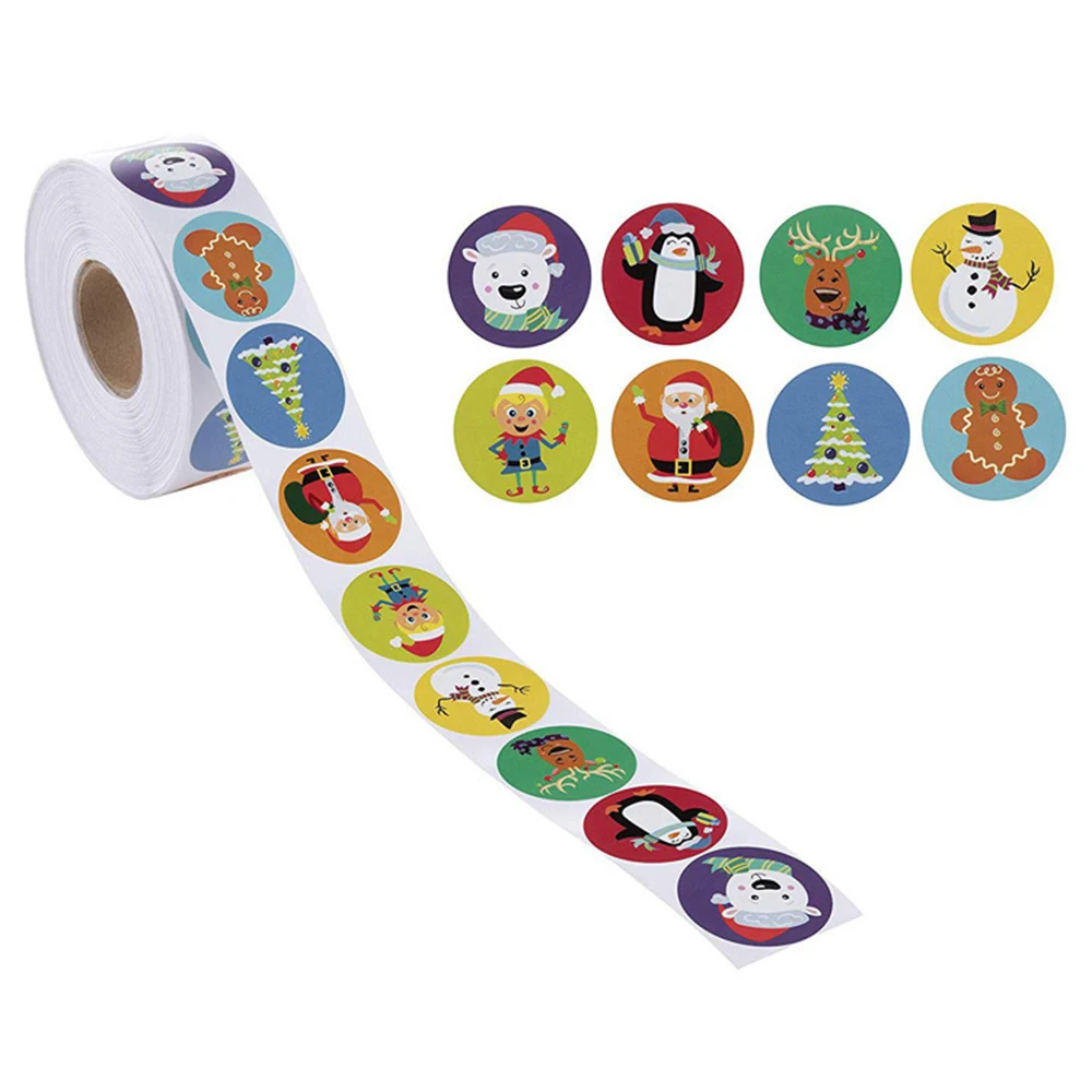 

500pcs Merry Christmas Kraft Handmade Sticker Card Box Package Santa You Label Sealing Stickers Wedding Decor Party Supplies