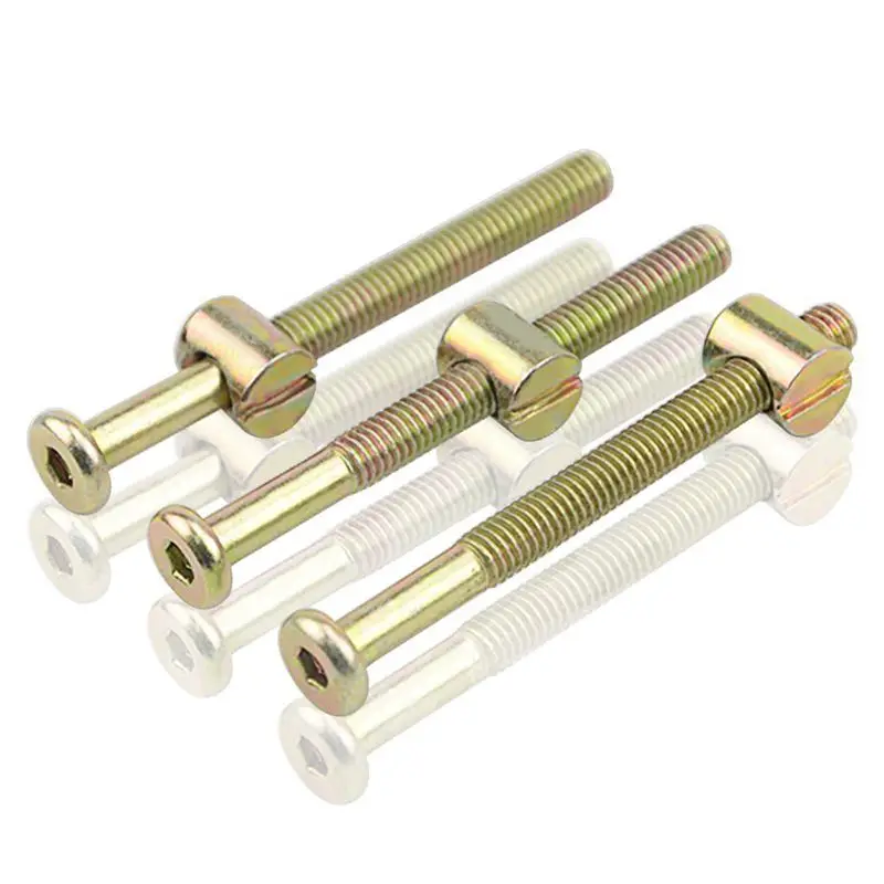 

Hex Socket Head Cap Screws Bolts Furniture Bolt with Threaded M 6 x 55 MM Barrel Nuts Cross Dowel Slotted Furniture Nut for Beds