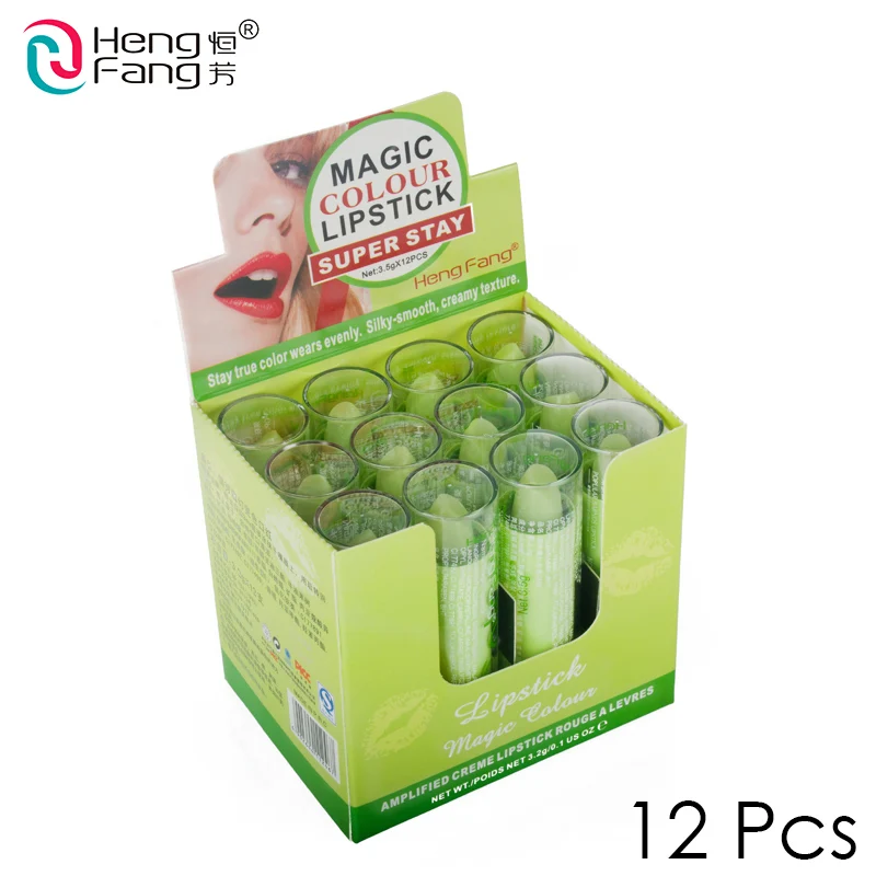 HengFang Lips Makeup 12Pcs/Lot Magical Color Temperature Change Pink Lipstick Moisturizer Lipbalm Nutritious Lip Sticks #H114x12