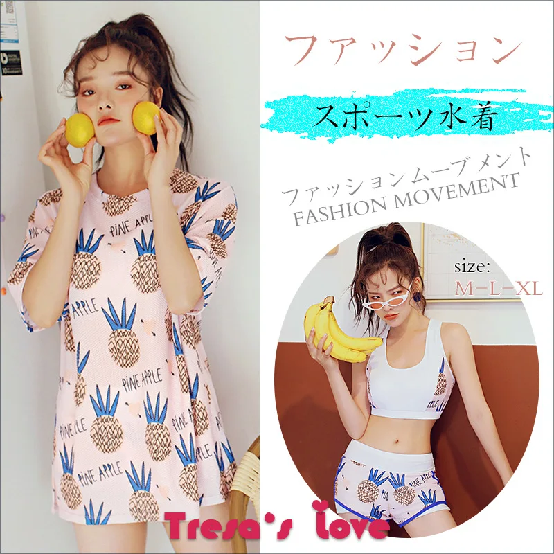 

Bathing Suit Split Type Women's Bikini Three-piece Set-Push up WOMEN'S Boyshorts Athletic Beach Play Holiday Women's