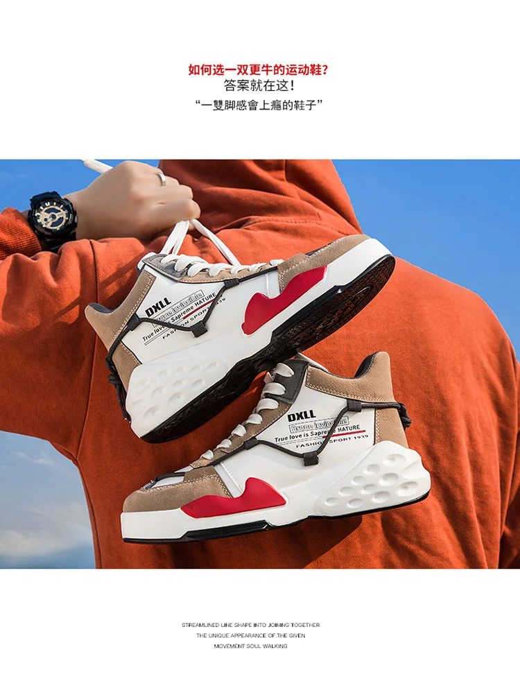 Running Shoes for Men Outdoor High-top Cushioning Athletic Mens Shoes Comfortable Breathable Retro Sneakers Basket Homme