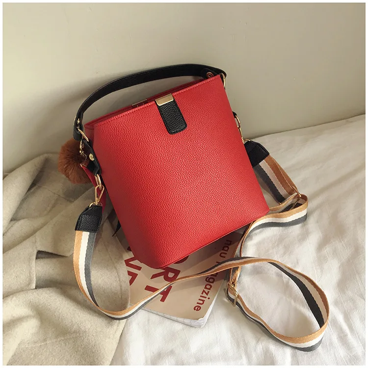 

New Arrival Bag WOMEN'S Bag 2019 New Style Fashion Korean-style Versatile Women's Crossbody Bag Broadband Bucket