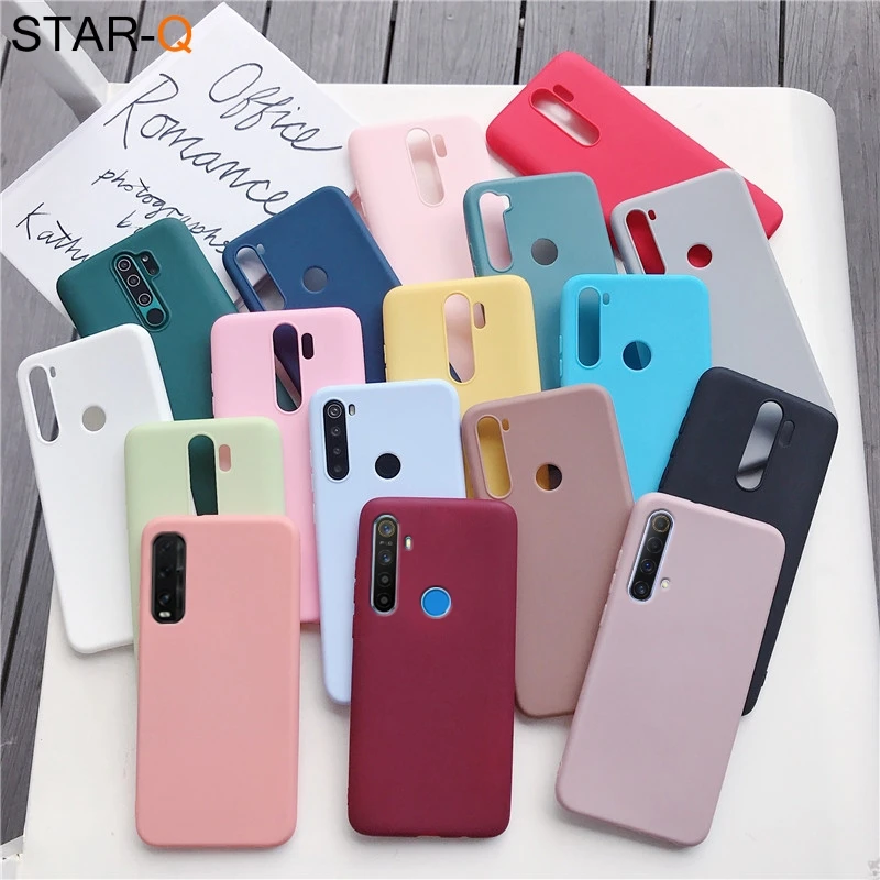 candy color silicone phone case for oppo realme 5i c3 6i 6 5 7 5g pro find x2 pro lite matte soft tpu cover cases