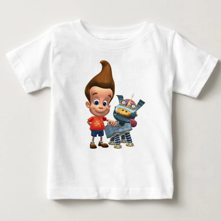 

2019 Summer printing Jimmy neutron favorite cartoon animations kids tops boy and girl Short sleeved shirt baby clothes