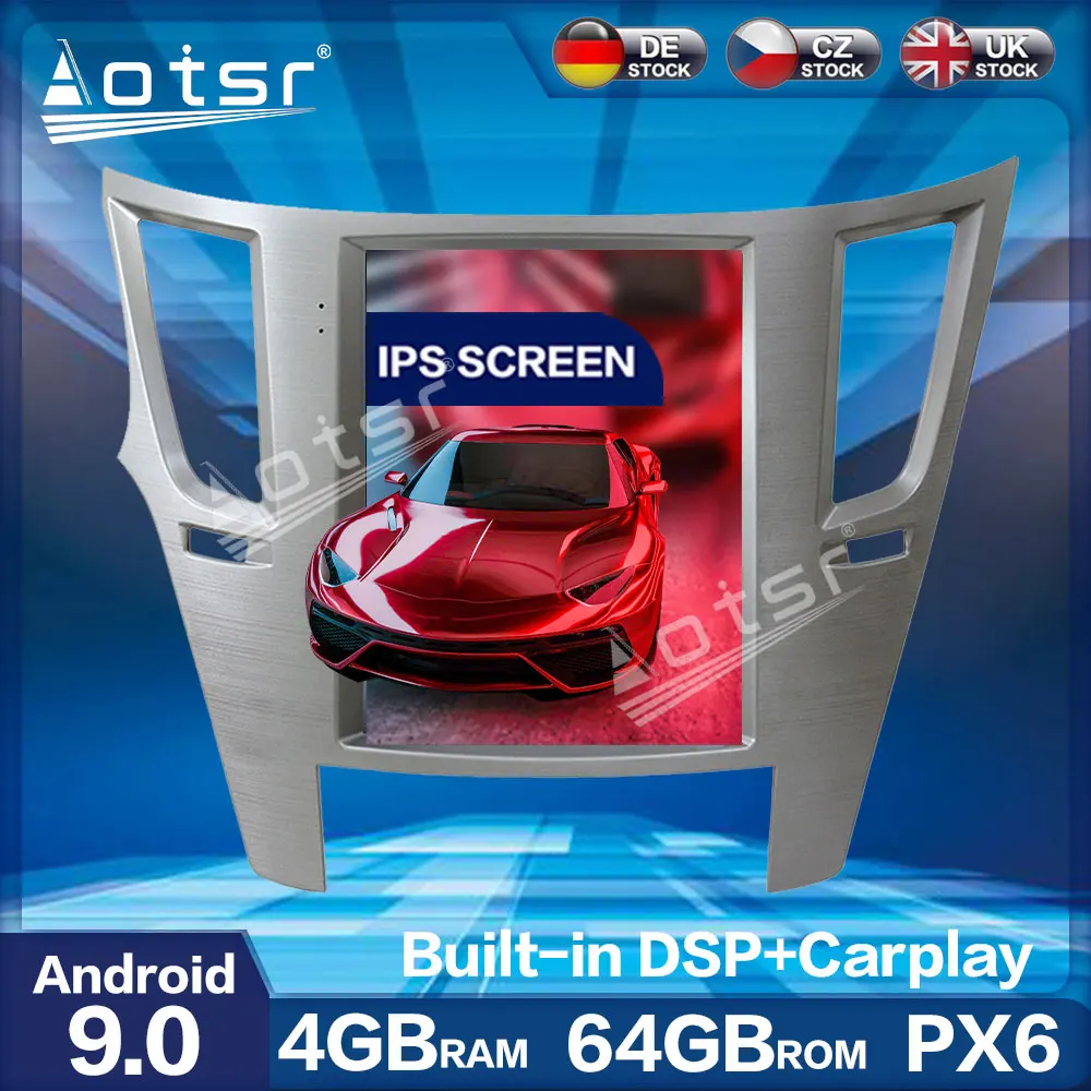 Автомагнитола Tesla PX6 для Subaru Legacy Outback 2009 -2014 Aotsr Android 9 0 4 + 64 ГБ GPS-навигация