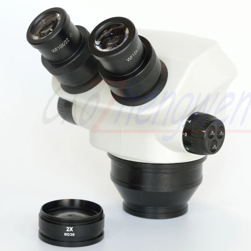 FYSCOPE 쌍안 스테레오 현미경 헤드 업그레이드, 넓은 시야, 7X-50X WF10X, 22mm 접안 렌즈, 3.5X-100X