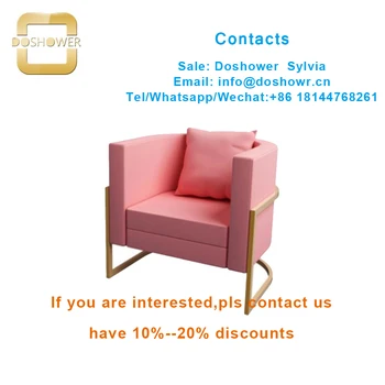 

Customer waiting chairs with gold salon nail table for spa salon equipment