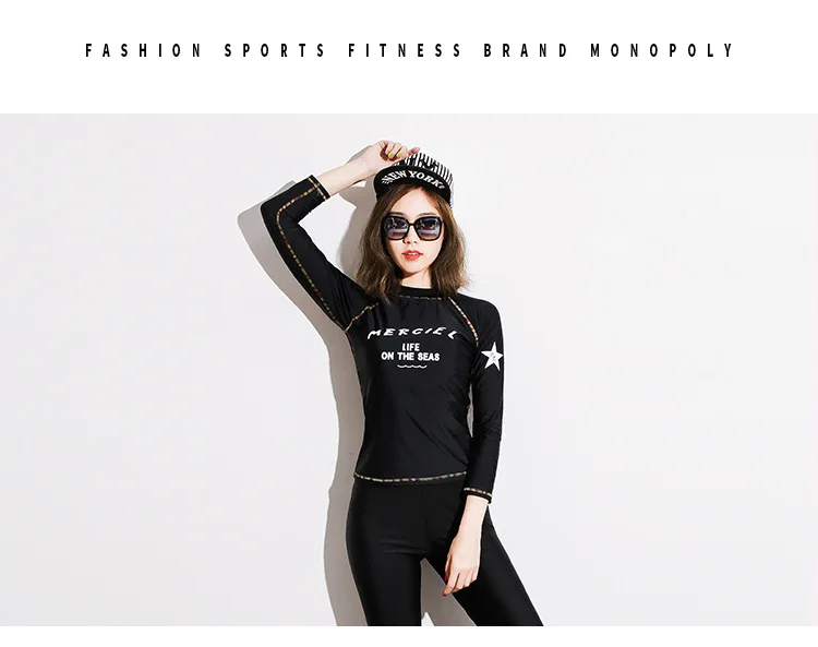 South Korea Women's Split Type Diving Suit Long Sleeve Sun-resistant Bathing Suit Quick-Drying Women's Snorkeling Suit Diving Su