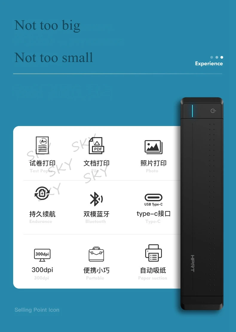 Portátil de Papel Negócio com Bateria Embutida para Imprimir a Qualquer Impressora Transferência Térmica Mini Bluetooth Usb Casa Momento a4 2 High Quality Computador e Escritório
