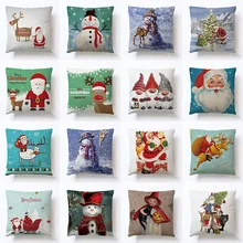 Льняные Наволочки Санта снеговик подарок на год диван украшение автомобиля 45x45 см Nap Pillowsham наволочка для подушки детский подарок
