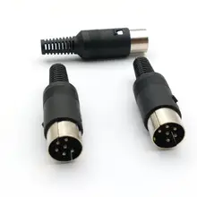 100 Pcs 6 Pin Din Plug Connector Male Met Plastic Handvat Adapter