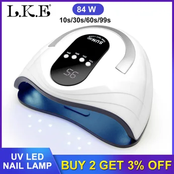 

LKE 84W LED Nail Lamp Nail Dryer Dual hands 42PCS LED UV Lamp For Curing UV Gel Nail Polish With Motion Sensing Manicure