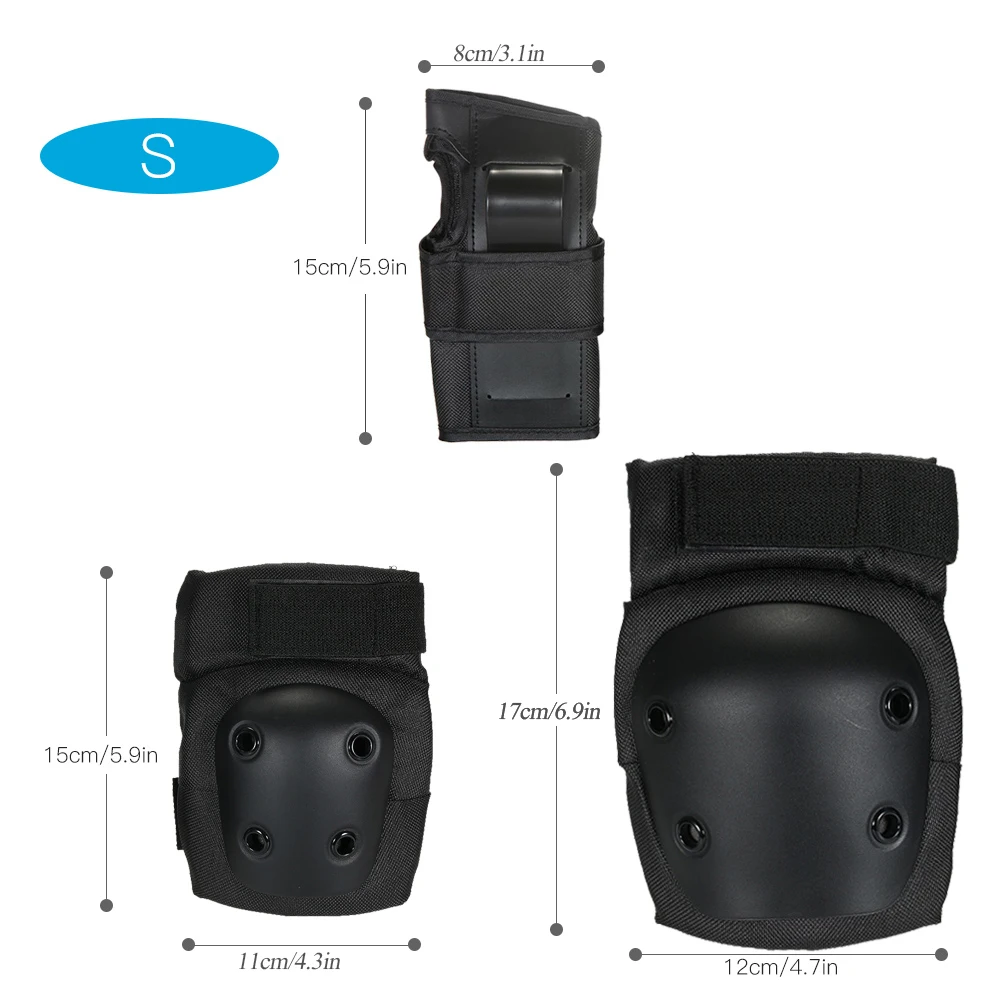 Lixada 6PCS Brace Elbow Knee Pads Cycling Roller Skating Skateboard Elbow Knee Wrist Safety Protection Guard Pads Set