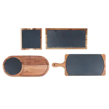 

Wooden Steak Plates Japanese Square Tray Sushi Barbecue Dish For Western Steak Serving Home Kitchen Decoration