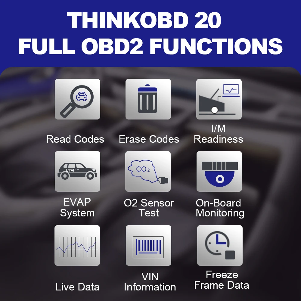 Диагностический инструмент ThinkOBD 20 OBD2 профессиональный сканер для светильник