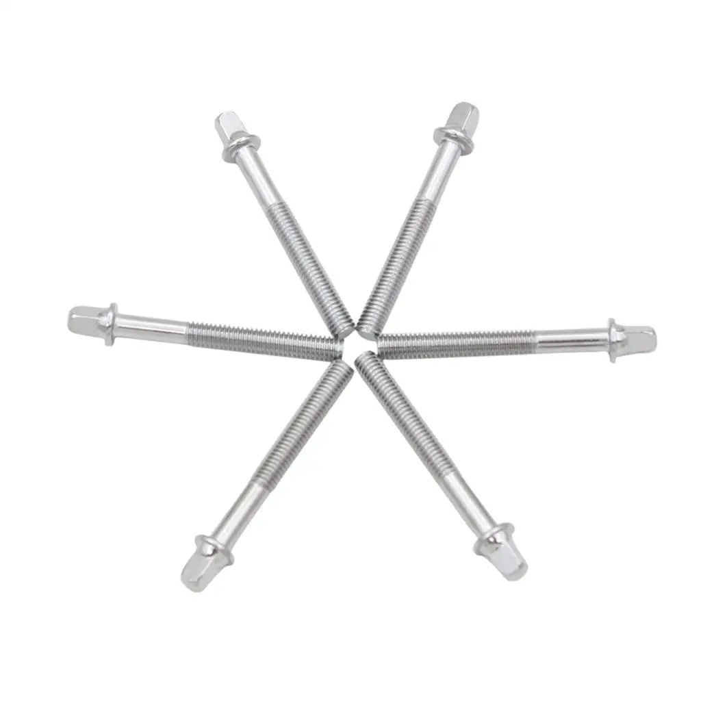 6 Pcs Drum Tension Rods Tension Screws Screws Percussion Spare Parts