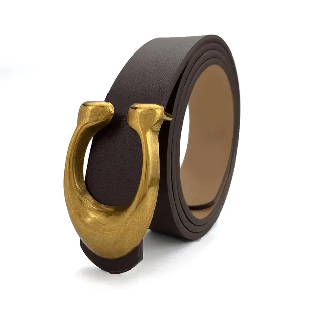 Fashion High Quality Women Leather Belts Retro Waist Strap Designer C Buckle Female Ladies Waistband All-match Jeans Belt brown