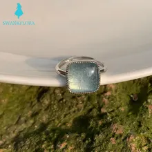 

natural stone Aquamarine ring female handmade ring Jewelry for Women Gift