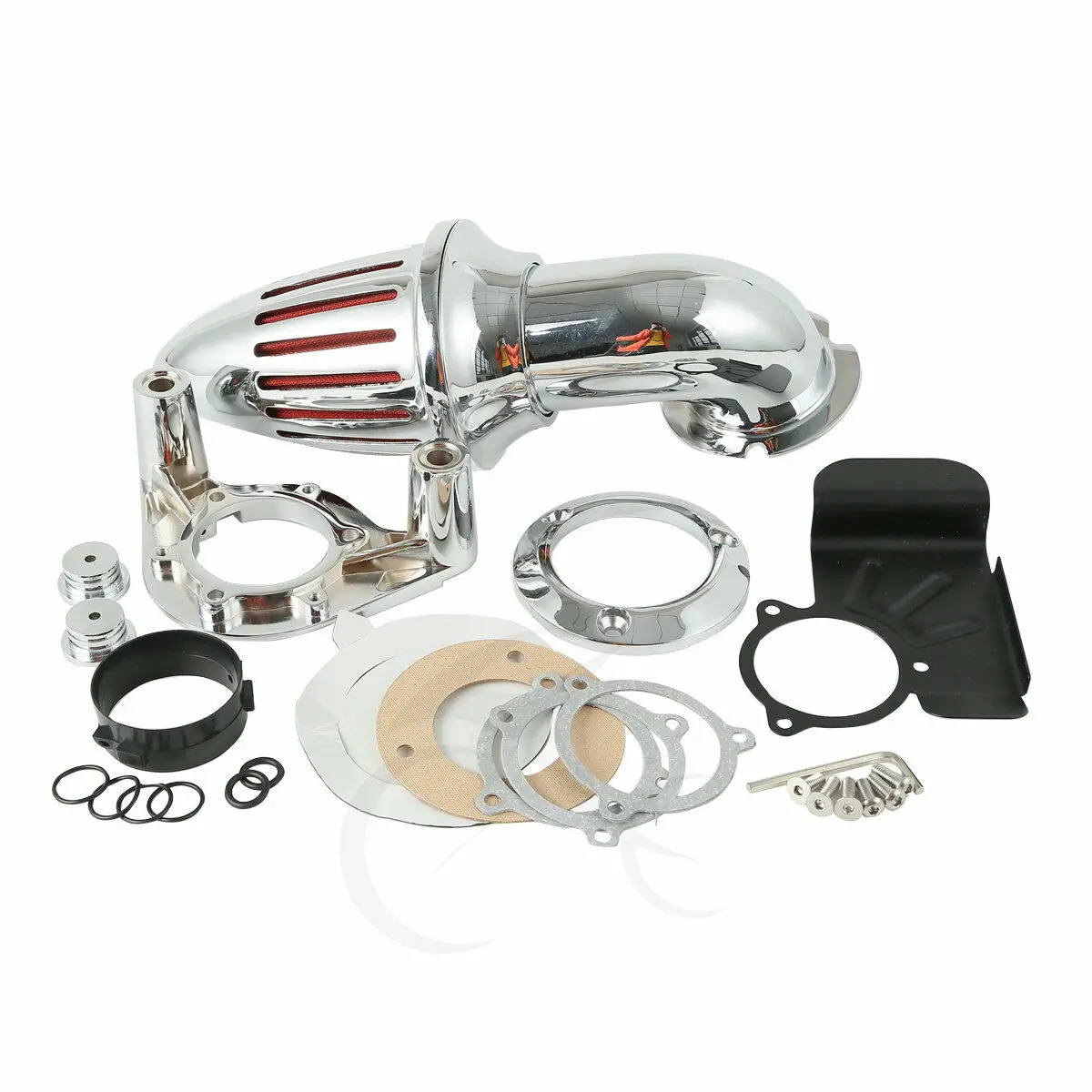 МОТОЦИКЛ хром воздухоочиститель Впускной фильтр для Harley Touring модели FLTR FLHT 2008-2012 09 10 11 алюминий