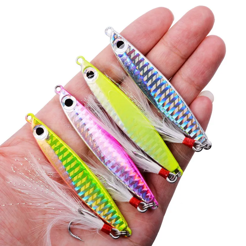 5PCS Slow Jig Glow Fishing Deep Sea Spoon Jigging Jigbait 10g//17g//21g//28g//40g