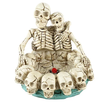 

Smokers Bar Home Decor Resin Figurines Living Room Skeleton Ashtray Funny Gift Spooky Statue Haunted House Craft Halloween Party